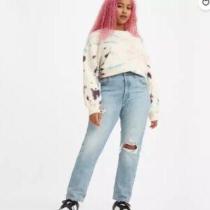 Levi's 501 Distressed Skinny Jeans light wash - 25